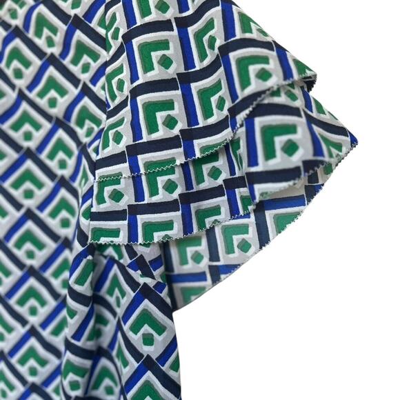 Banana Republic Women's Geo Design Tiered Blouse Size Medium - Picture 2 of 5